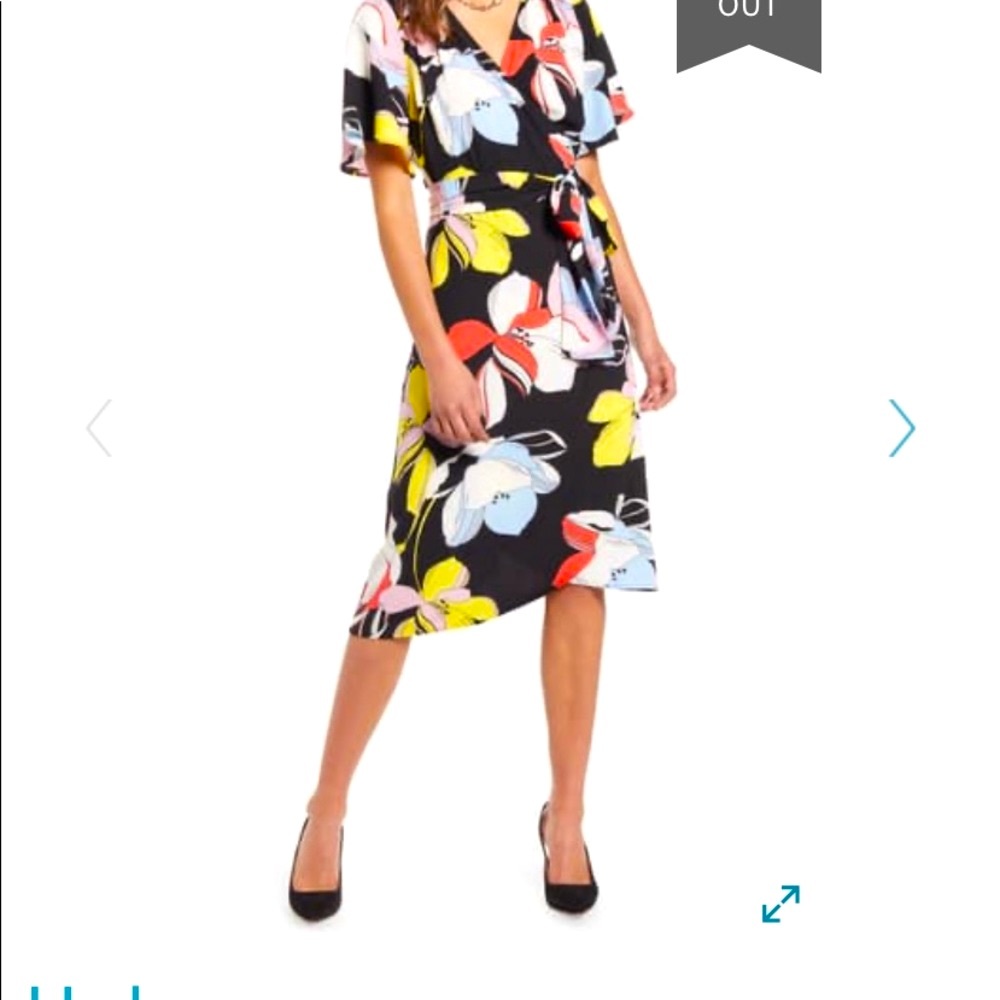 Halogen wrap flowered Dress